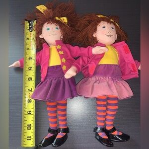 This is a lot of 2 Vintage Junie B. Jones 12” Plush Dolls from the Year 2000